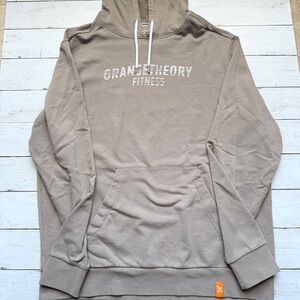 Orangetheory Fitness Hoodie Sweatshirt Brown Pullover OTF Logo Size L